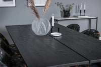 Spisegruppe Sleek & Velvet 195 x 95 + 2-pakk spisestol – svart