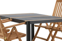 Spisebord Togo & Kenya 150 x 90 med posisjonsstoler – svart og natur