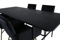Spisestol Petra & Uno + Rektangulært spisebord 200 x 90 – svart