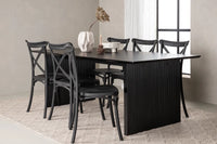 Spisestol 2-pakk + Rektangulært spisebord 200 × 100 – svart