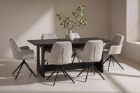 Spisestol 2-pakk + rektangulært spisebord 235 × 100 – brun og svart