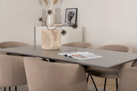 Spisegruppe Berit & Piazza 180 x 90 – beige og svart