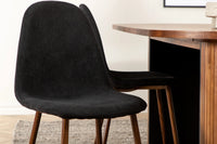 Spisegruppe Bianca & Polar Oval 200 x 90 + spisestol 2-pakk – valnøtt og svart