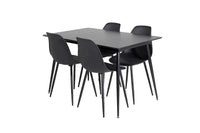 Spisebord Silar & Polar rektangulært 120 x 80 + spisestol 2-pakk – svart