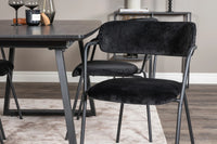 Spisestol Arrow & Inca 2-pakk + rektangulært spisebord 160 x 85 – svart