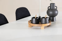 Spisestol Polar & Silar 2-pakk + Rektangulært spisebord 180 x 90 – svart og hvit
