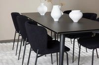 Spisestol Modesto & Ellis 2-pakk + Rektangulært spisebord 230 x 85 – svart