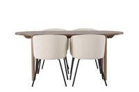 Spisegruppe Berit & Andy + Ovalt 180 x 90 – beige og natur