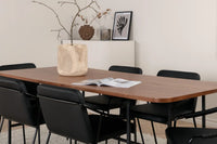 Spisestol Tvist & Uno 2-pakk – svart + Rektangulært spisebord 200 x 90 – natur