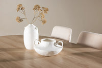 Spisegruppe oval 230 x 115 + 2-pakk spisestoler – natur og beige