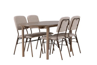 Spisegruppe Seda & Andy 2-pakk + Ovalt spisebord 180 x 90 – beige og natur