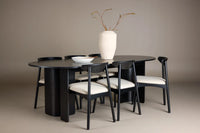Spisestol Ven & Tyresö 2-pakk + Spisebord ovalt 220 x 100 – svart