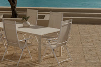 Spisebord 200 x 90 + posisjonsstol 2-pakk – beige