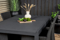 Relaxstol Copacabana & Marbella 2-pakk + Spisebord rektangulært 160 x 100 – svart