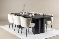 Spisegruppe Agnes & Olivia 2-pakk 210 x 100 – hvit og svart