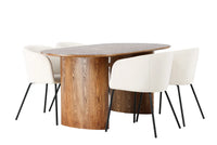 Spisegruppe Berit & Isolde + Ovalt 180 x 90 – beige og natur