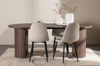 Spisestol Polar & Härön 2-pakk + Spisebord ovalt 200 x 90 – beige og mokka