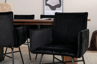Spisegruppe oval 200 x 90 – svart og valnøtt