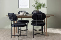 Spisegruppe Stella & Andy 2-pakk + Ovalt spisebord 180 x 90 – svart og natur