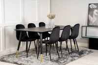 Spisegruppe Dipp & Polar 180 x 90 med 2-pakk spisestoler – svart