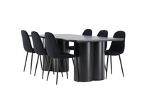 Spisegruppe Polar & Olivia 2-pakk 210 x 100 – svart