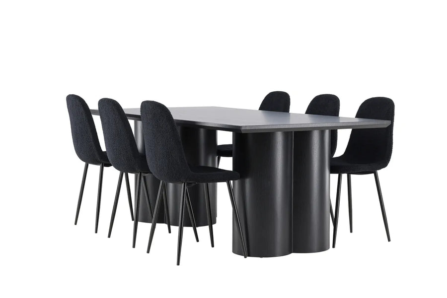 Spisegruppe Polar & Olivia 2-pakk 210 x 100 – svart