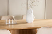 Spisestol Night & Stjärnö 2-pakk + Ovalt spisebord 200 x 90 – beige og natur