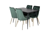 Spisegruppe Silar & Velvet Deluxe 120 x 80 2-pakk – svart og grønn