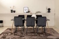 Spisebord Petra & Windu 190 x 90 + spisestol 2-pakk – svart