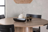 Spisestol 2-pakk + Rundt spisebord ⌀120 – svart og natur