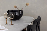 Spisestol 2-pakk – svart + Ovalt spisebord 180 x 90 – lys grå