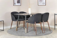 Spisestol 2-pakk + Rektangulært spisebord 120 x 85 – svart