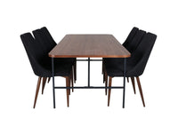 Spisegruppe Uno & Leone 200 x 90 2-pakk – natur og svart