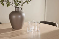 Spisestol Edina & Flora 2-pakk – brun + Spisebord rundt ⌀120 – hvitkalket
