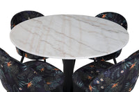 Spisestol Velvet & Estelle 2-pakk – svart + Spisebord rundt ⌀106 – hvit