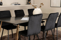 Spisebord Petra & Windu 190 x 90 + spisestol 2-pakk – svart