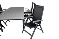 Posisjonsstol Albany & Levels 2-pakk + Spisebord 160 x 100 – svart