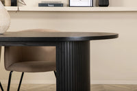 Spisegruppe Berit & Bianca + Ovalt 200 x 90 – beige og svart