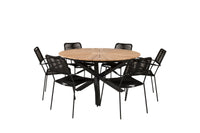 Spisegruppe Mexico & Lindos rund ⌀140 + spisestol 2-pakk – svart
