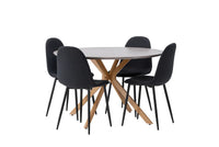 Spisegruppe Polar & Piazza 2-pakk + Rundt ⌀120 – svart og grå