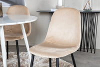 Spisegruppe rund ⌀100 2-pakk – hvit og beige
