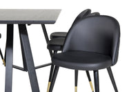 Spisegruppe Marina & Velvet 180 x 90 2-pakk – svart