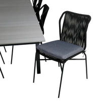 Spisestol Julian & Levels 4-pakk + rektangulært spisebord 229 × 100 – svart