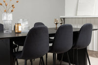 Spisestol Polar & Vail 2-pakk + rektangulært spisebord 200 × 100 – svart