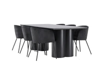 Spisegruppe Berit & Olivia 210 x 100 – svart