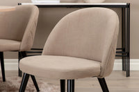 Spisegruppe Bianca & Velvet rund ⌀110 + 2-pakk spisestoler – whitewash og beige