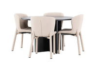 Spisegruppe Strada & Astoria 2-pakk ⌀120 – svart og beige