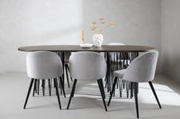 Spisegruppe oval 2-pakk 220 x 100 – grå og mocca
