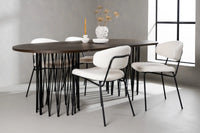 Spisegruppe 2-pakk oval 220 x 100 – hvit og mokka