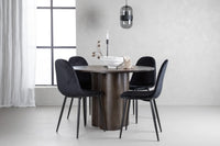 Spisestol Polar & Olivia 2-pakk + Rundt spisebord ⌀110 – svart og mokka
